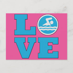 Carte Postale L'Amour De La Nage Pour Les Nageurs Compétitifs Ou
