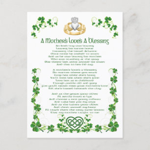 Carte Postale L'amour des mères irlandaises est une bénédiction