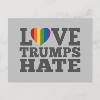 Carte Postale L'amour domine la haine - Anti Donald Trump