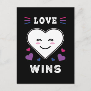 Carte Postale L'amour du visage du coeur remporte la Fierté bise