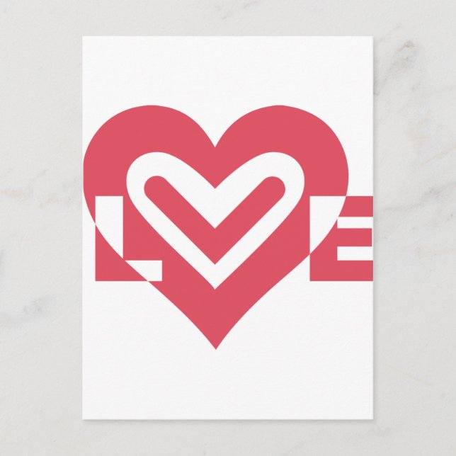 Carte Postale L'amour en rose cerise (Devant)