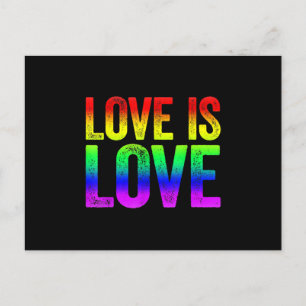 Carte Postale L'amour est amour communauté LGBT Aimer arc-en-cie