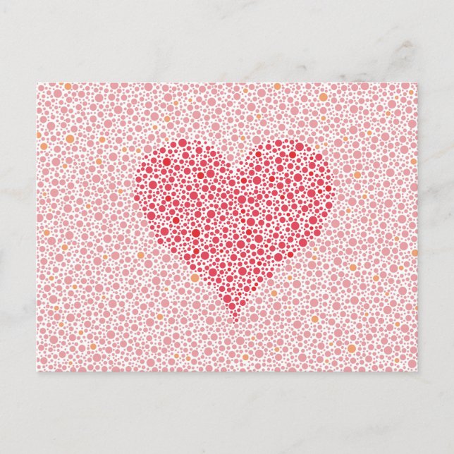 Carte Postale L'amour est couleur Aveugle Coeur Silhouette (Devant)