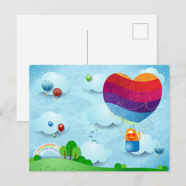 Carte Postale L'amour est dans l'air (Devant / Derrière)