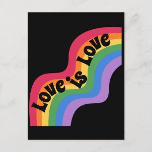 Carte Postale L'amour est l'amour. LGBT+pride. Amour arc-en-ciel