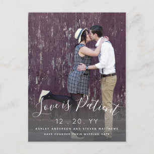 Carte Postale L'amour est le Mariage photo Script Patient Postpo