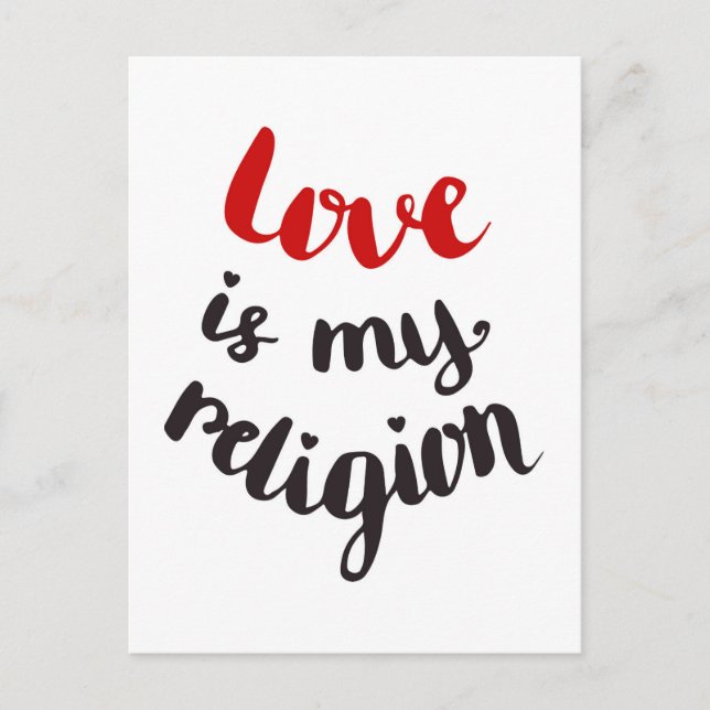 Carte Postale L'amour est ma religion (Devant)