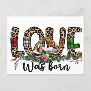 Carte Postale L'amour est né Le vrai don est Jésus est la raison