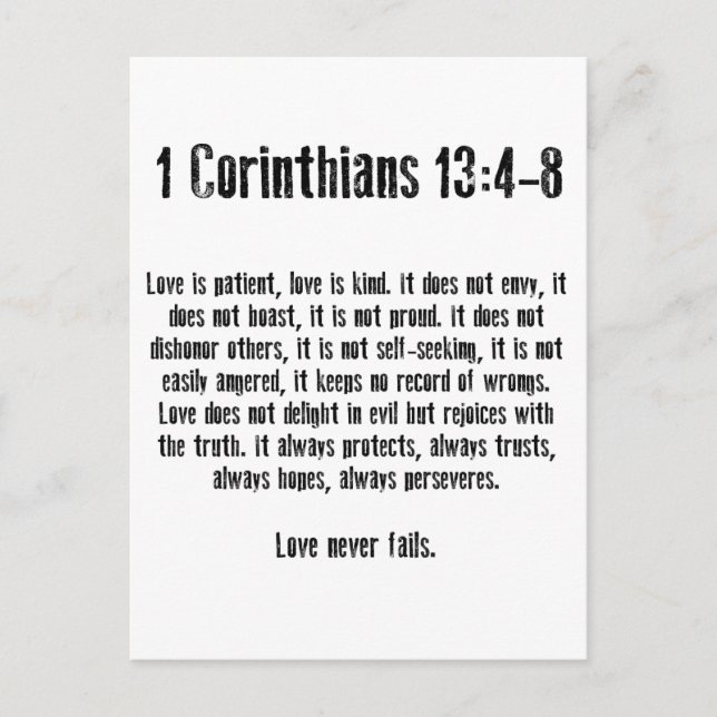 Carte Postale L'amour est patient (Devant)