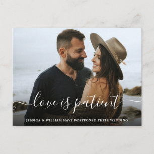 Carte Postale L'amour est Patient Élégant Postponement Mariage P