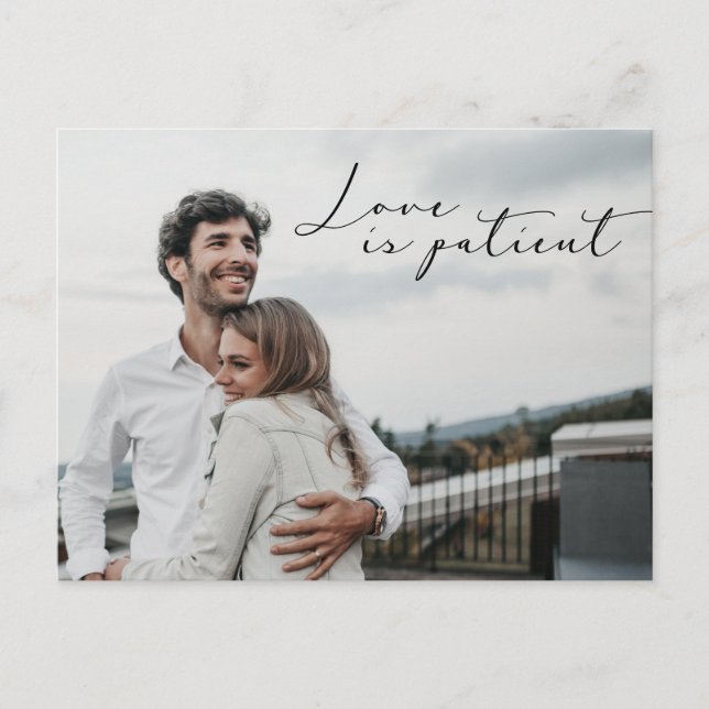 Carte Postale L'amour est patient Enregistrer la NOUVELLE date M (Devant)