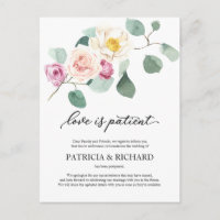 L'amour est patient Report de mariage à l'eucalypt