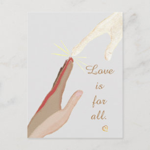 Carte Postale L'amour est pour toutes les Mains Spirituelles Uni