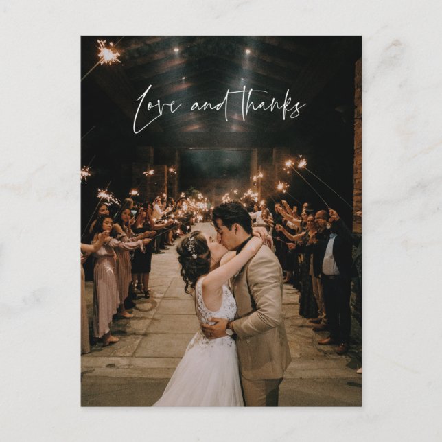 Carte Postale L'amour et merci Mariage photo moderne Merci (Devant)