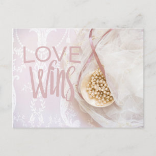 Carte Postale L'amour gagne la Mariage de la dentelle nuptiale e