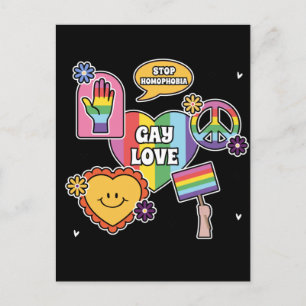 Carte Postale L'amour gay. Jour de la fierté. LGBT+Pride.