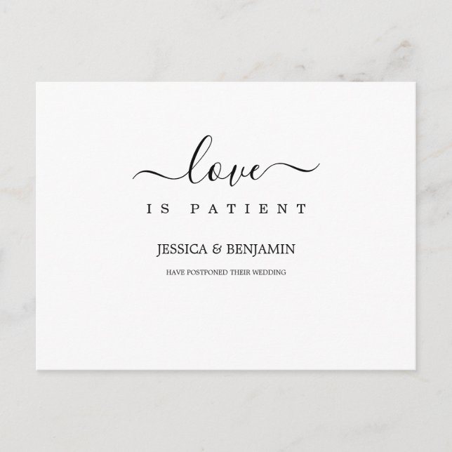 Carte Postale L'amour minimal est retardé par le patient (Devant)