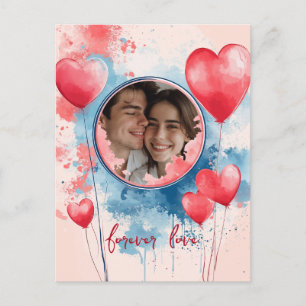 Carte Postale L'amour perpétuel avec des ballons en forme de coe