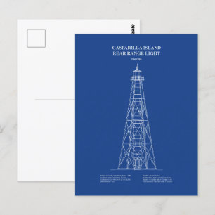 Carte Postale Lampe arrière de l'île de Gasparilla - Floride - A