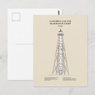 Carte Postale Lampe arrière de l'île de Gasparilla - Floride - S