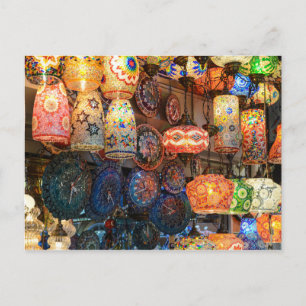 Carte Postale Lampes en verre turques à vendre sur le marché d'I