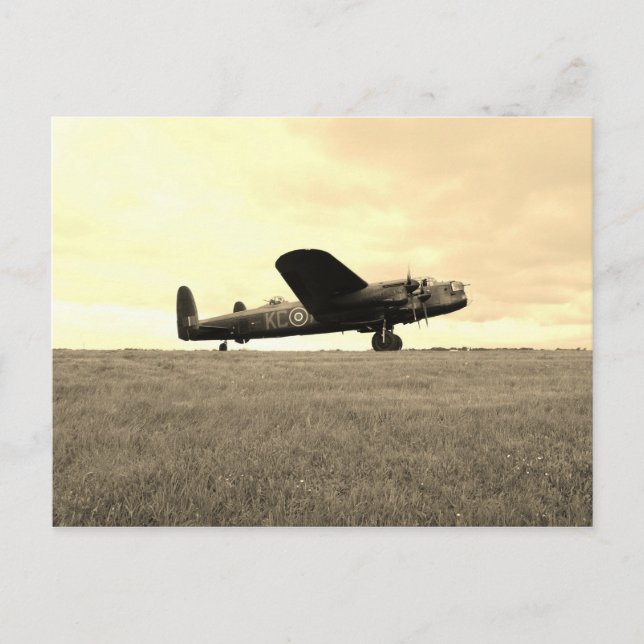Carte Postale Lancaster Bomber Sepia Tone (Devant)