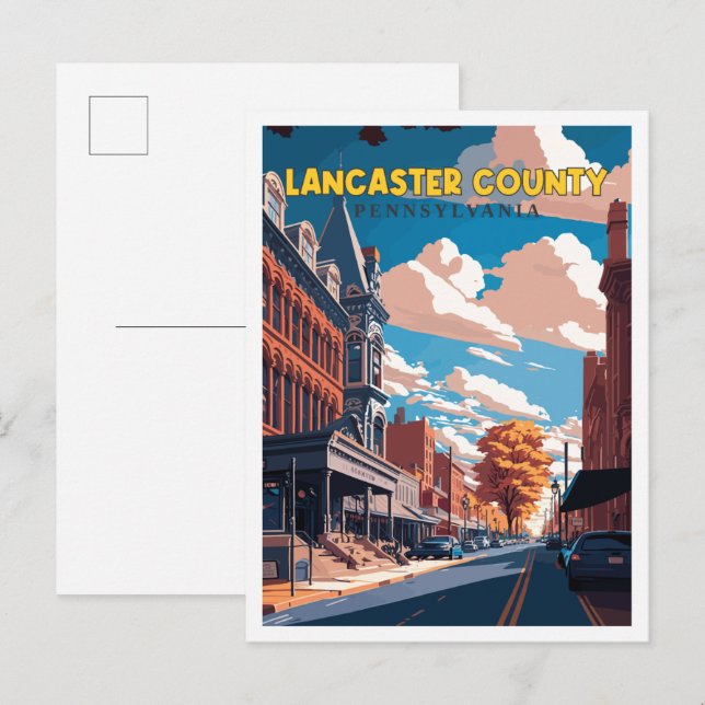 Carte Postale Lancaster Comté Pennsylvanie États-Unis voyage vin (Devant / Derrière)