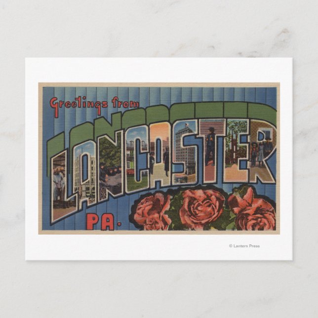 Carte Postale Lancaster, Pennsylvanie - grandes scènes de lettre (Devant)