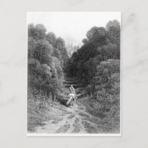 Carte Postale Lancelot s'approche du château d'Astolat