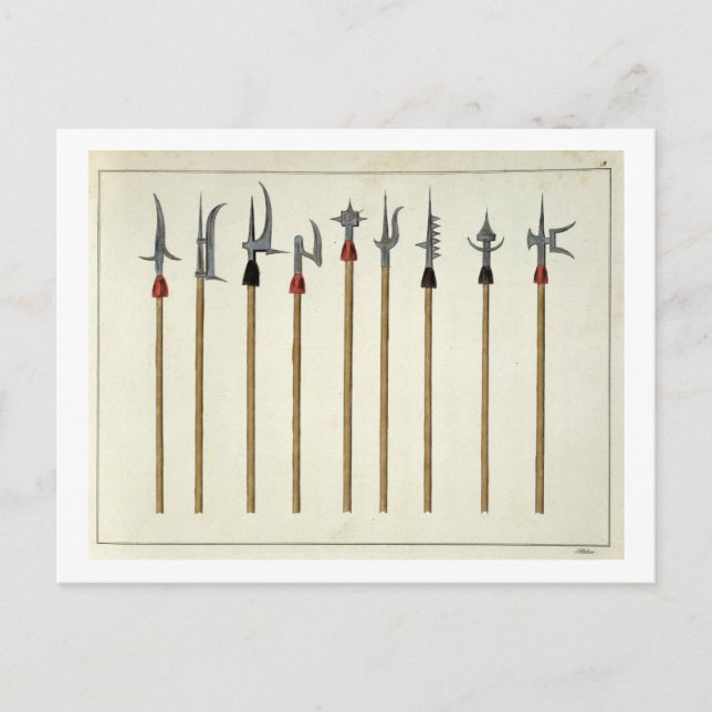 Carte Postale Lances, lances, demi-berds et parties, plaque pour (Devant)