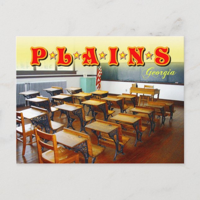 Carte Postale L'ancienne salle de classe de Jimmy Carter, Plains (Devant)