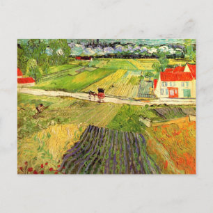 Carte Postale Landscape, Carriage and Train Van Gogh Fine Art