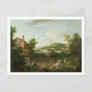 Carte Postale Landscape with Farmworkers, c.1730-40 (oil on canv
