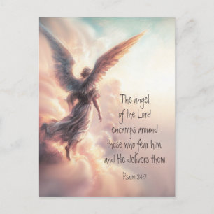 Carte Postale L'ange du Seigneur enferme la Bible Ecriture