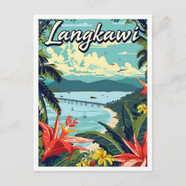Carte Postale Langkawi Malaisie Illustration de voyage artistiqu