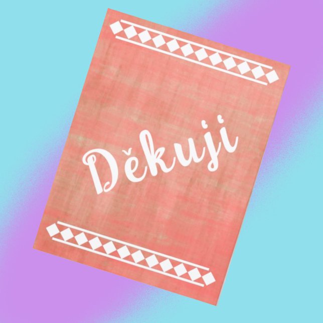 Carte Postale Langue tchèque Merci (Créateur téléchargé)