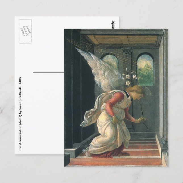 Carte Postale L'Annonciation (détail de l'ange) de Sandro Bottic (Devant / Derrière)