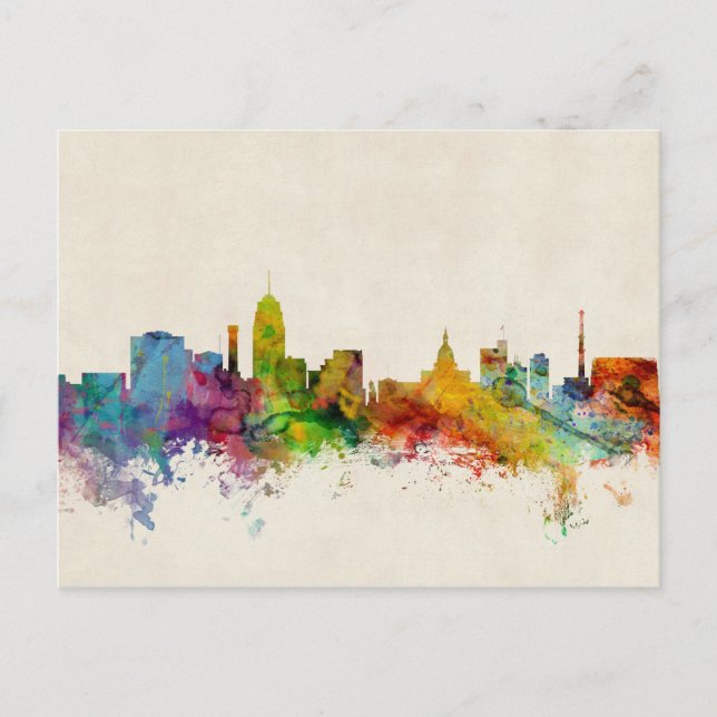 Carte Postale Lansing Michigan Skyline (Devant)