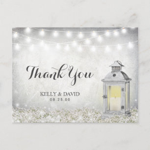 Carte Postale Lanterne Blanche Rustique Remerciements De Mariage