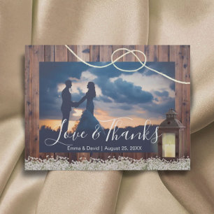 Carte Postale Lanterne de grange rustique Attache le noeud Merci