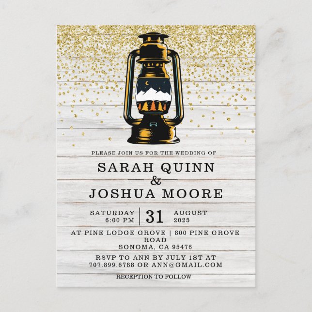 Carte Postale Lanterne Rustique Sur Le Pays Du Bois (Devant)