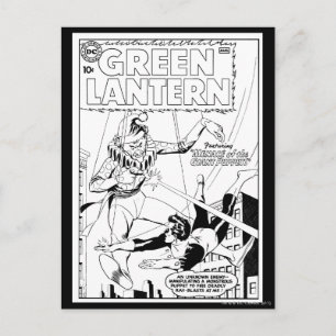 Carte Postale Lanterne verte contre clown, noir et blanc