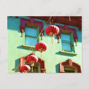 Carte Postale lanternes chinoises à Chinatown