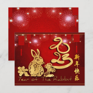 Carte Postale Lanternes chinoises Feu d'artifice Rabbit Année 20