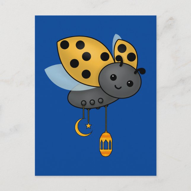 Carte Postale Lanternes Ramadan Ladybug (Devant)