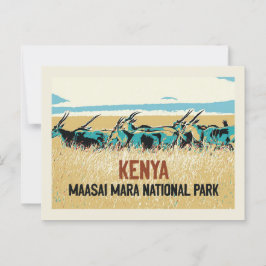 Carte Postale L'antilope de sable du Kenya, Masai Mara National
