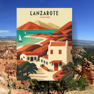 Carte Postale Lanzarote Espagne Voyage Rétro