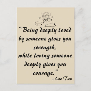 Carte Postale Lao Tzu Love Citation Postcard
