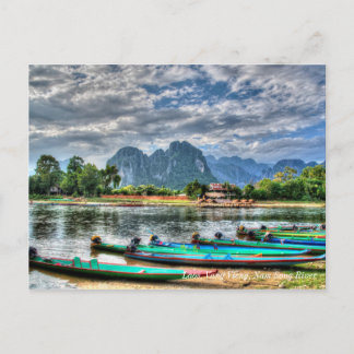 Carte Postale Laos, Vang Vieng, Nam Song River