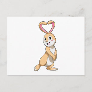 Carte Postale Lapin au cœur